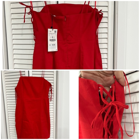 Zara Dresses & Skirts - ZARA RED MINI DRESS SIZE LARGE NWT
